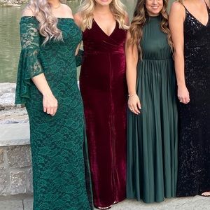 Burgundy Maxi Velvet Dress